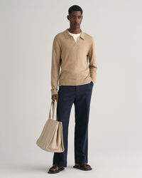 Open Polo Pullover aus Baumwolle und Leinen