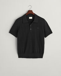 Pointelle Struktur Polopullover