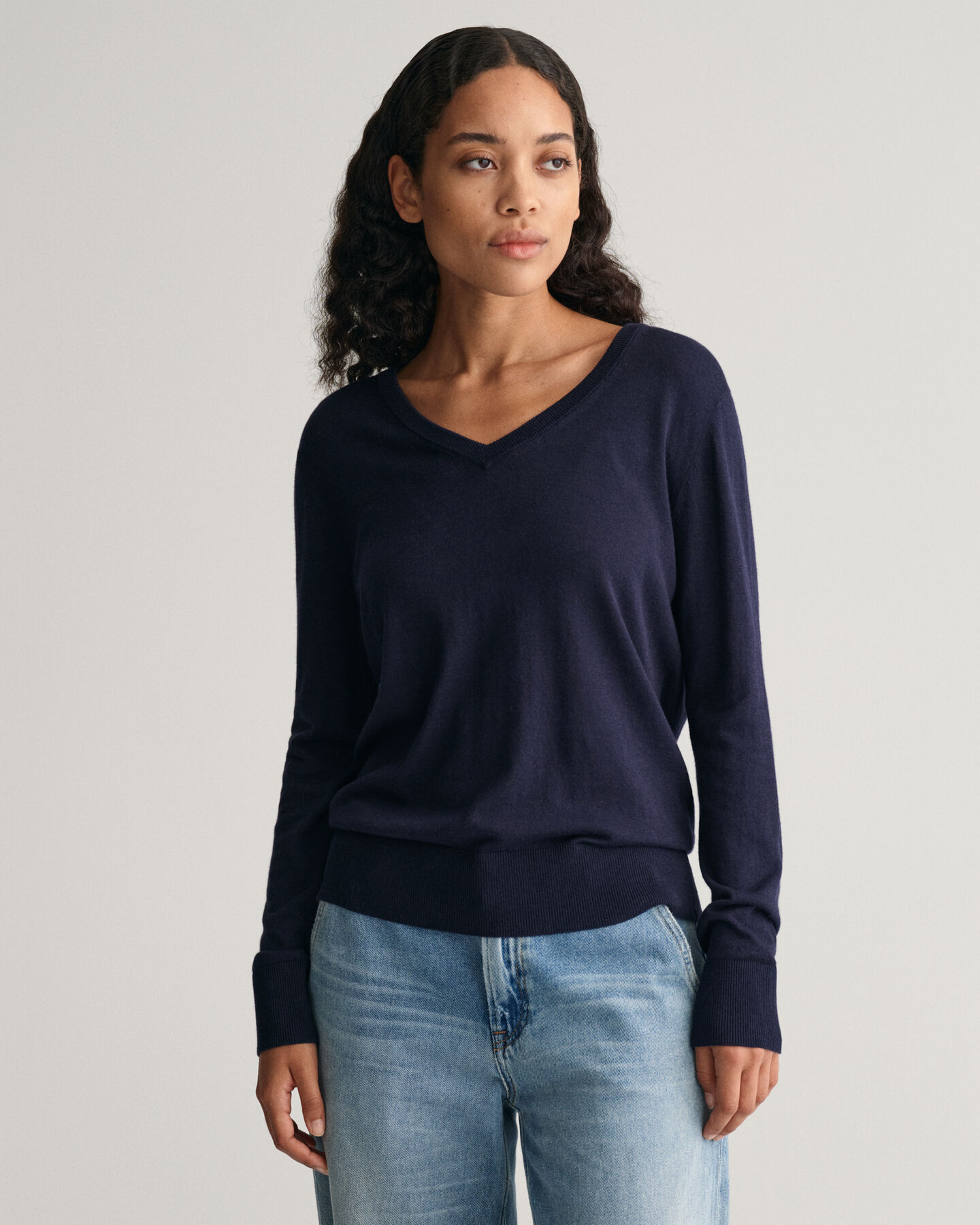 Feinstrick V-Neck Pullover