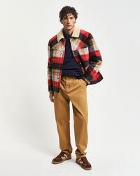 Regular Fit Chinohose aus angerauter Baumwolle