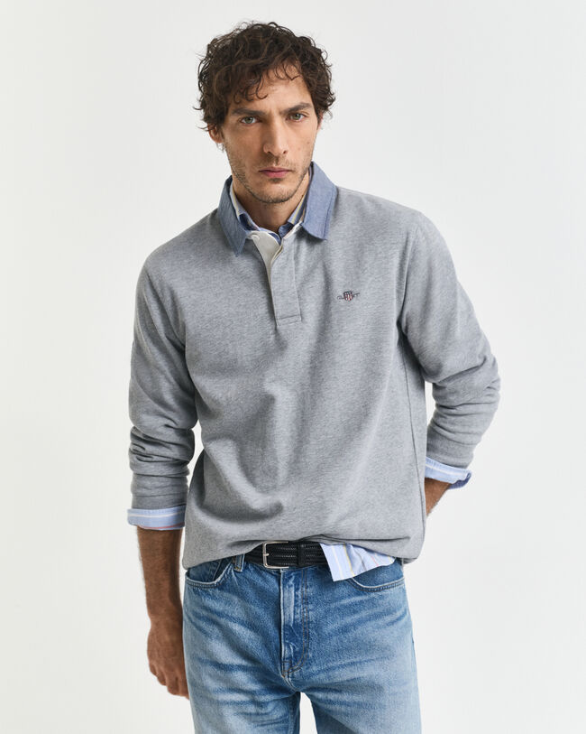 Heavy Rugger mit Chambray-Kragen