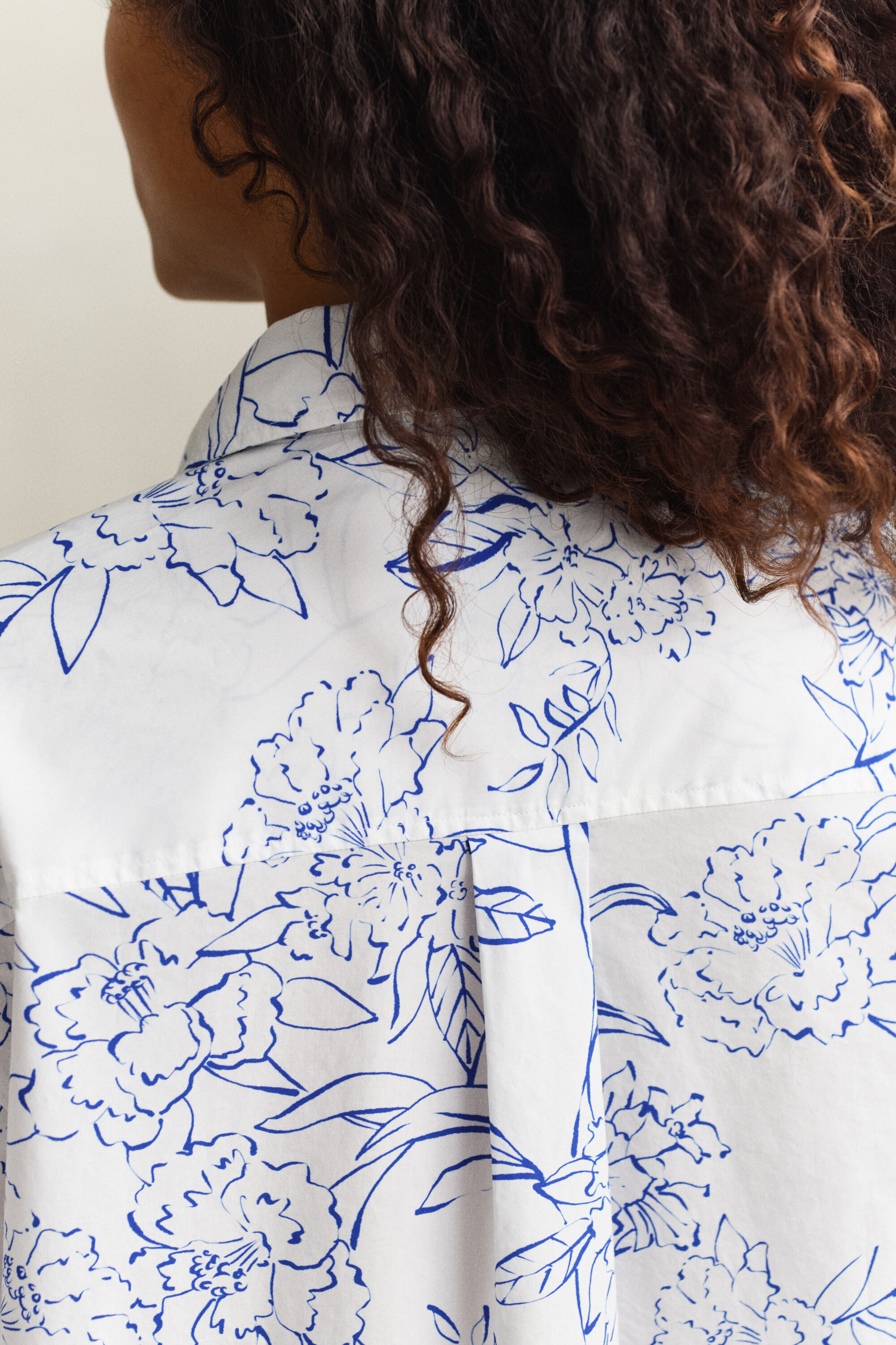 Geblümte Popeline-Bluse