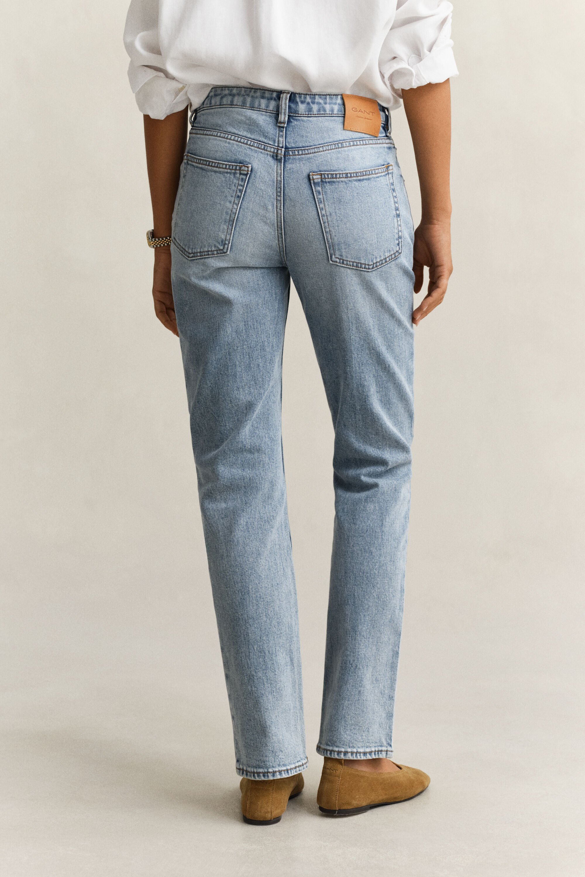 Stretch-Jeans mit geradem Bein