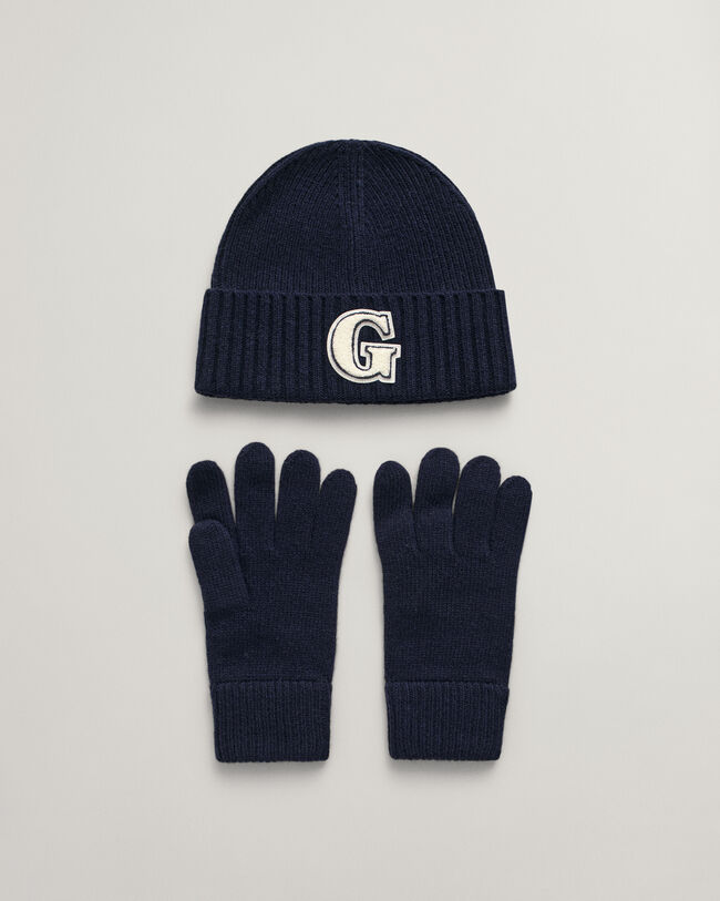 Beanie & Handschuhe mit G-Badge im Geschenkset