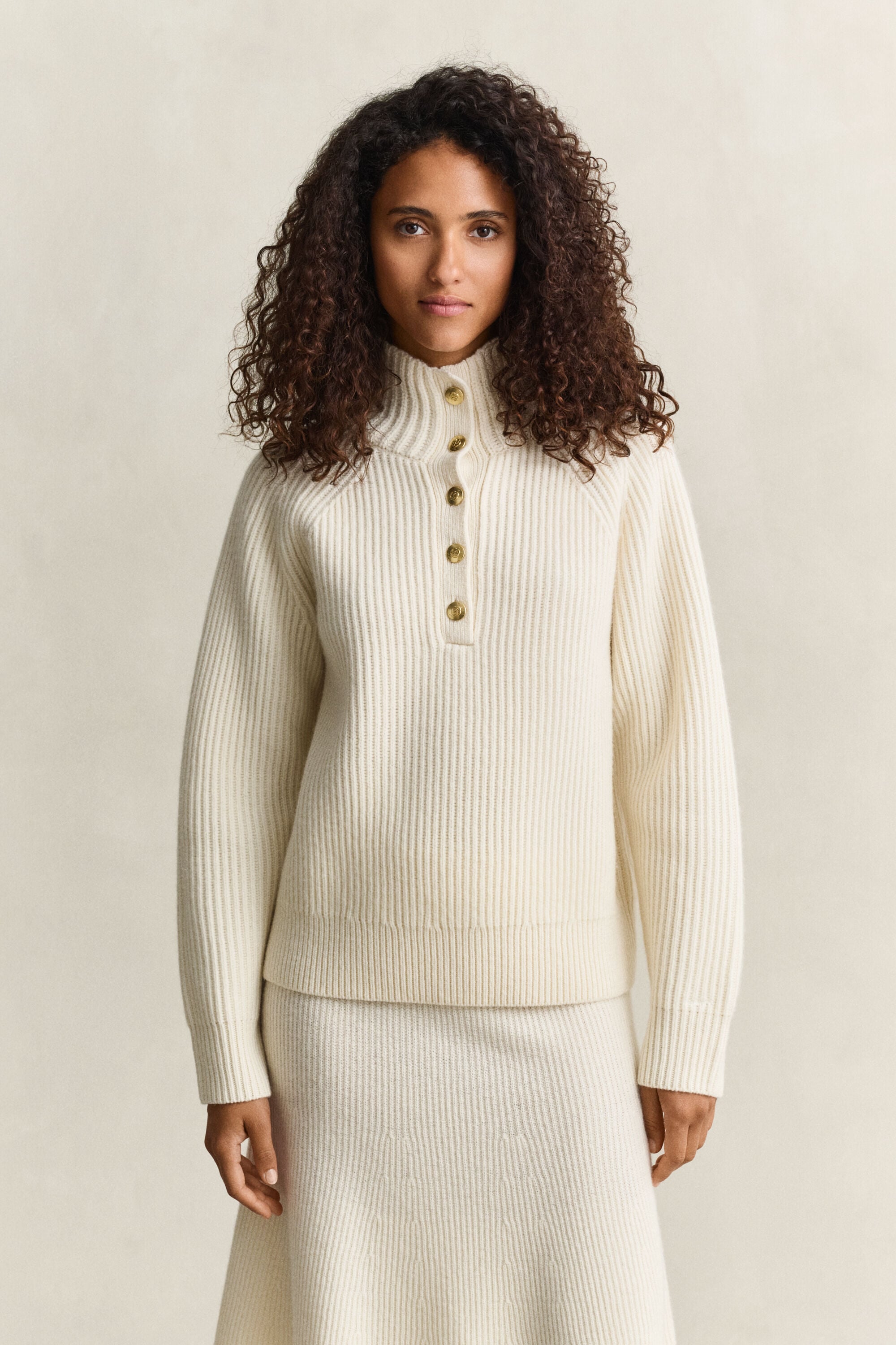 Pullover aus Lambswool mit Knopfleiste
