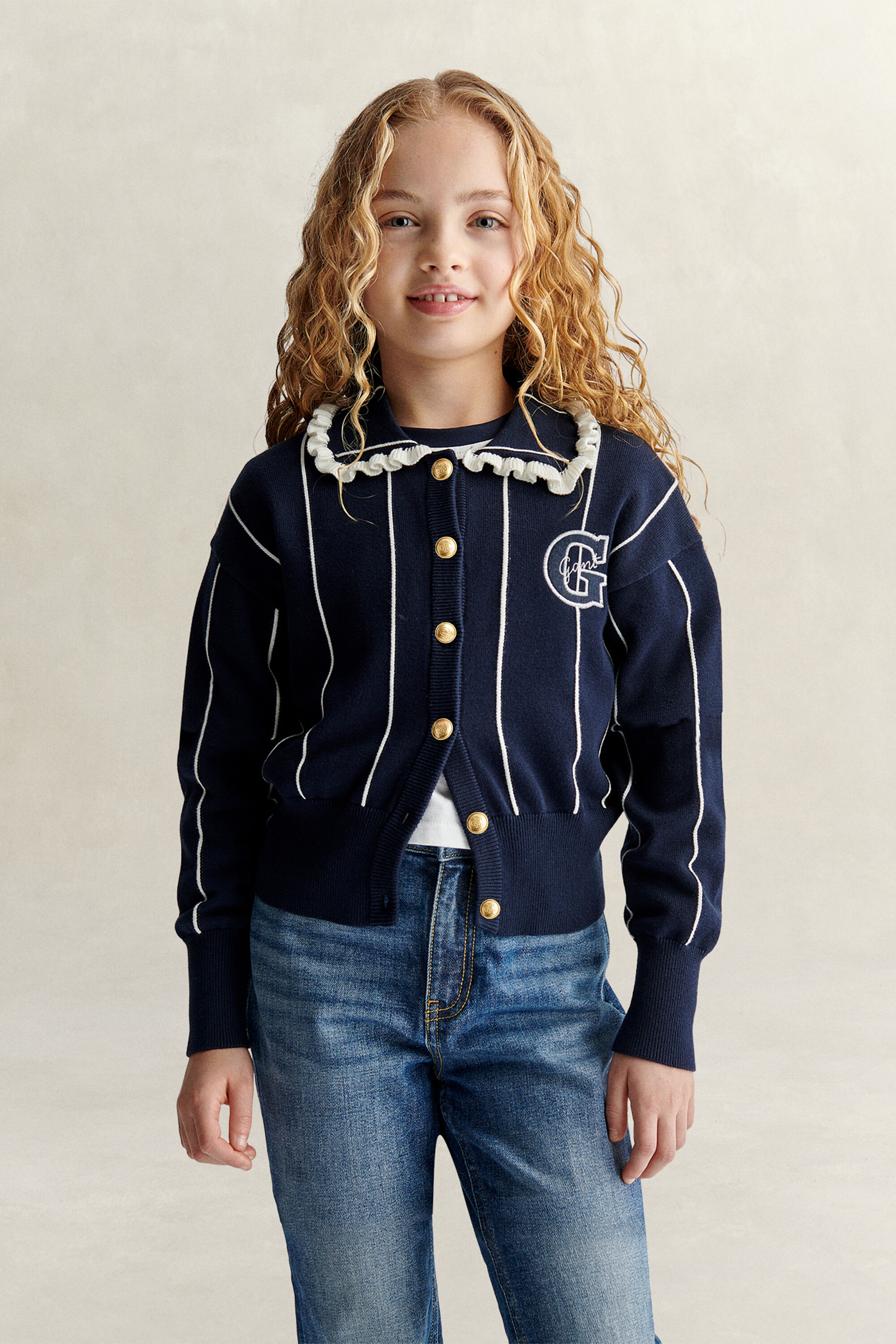 Teen Girls Strickjacke mit Streifen