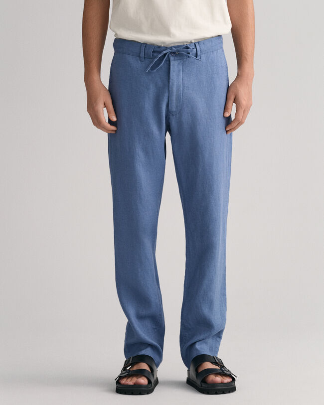 Relaxed Fit Leinen Kordelzughose