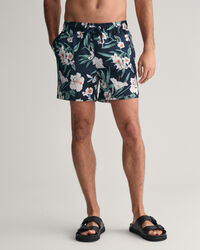 Badeshorts mit Oleander-Print