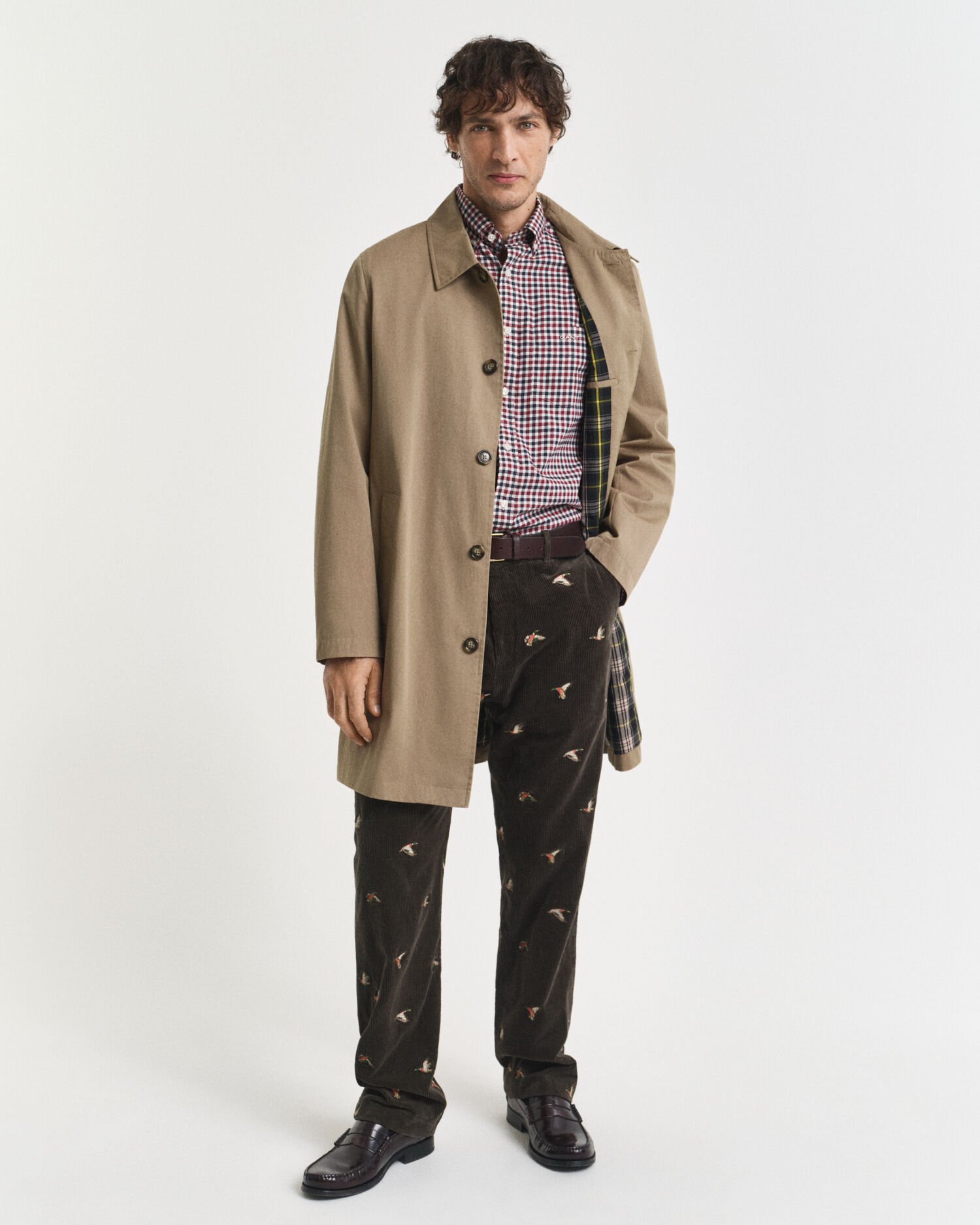 Regular Fit Twillhemd mit Vichy-Karo