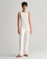 Wei&szlig;e Slim Fit Schlagjeans