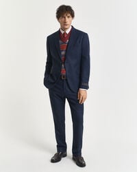 Slim Fit Herringbone Anzughose aus Flanell