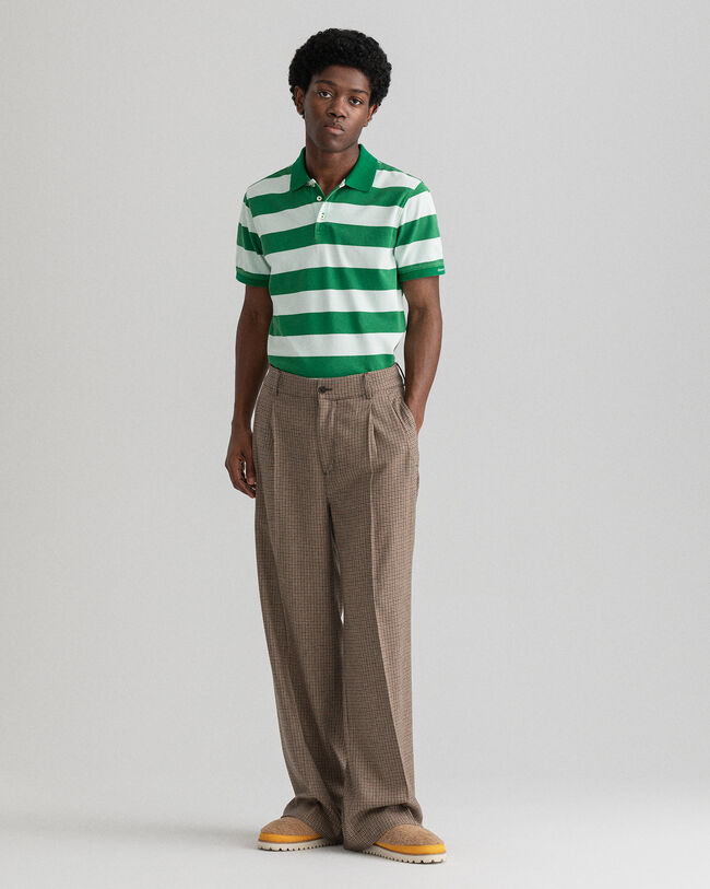 Barstripe Piqué-Poloshirt mit Print