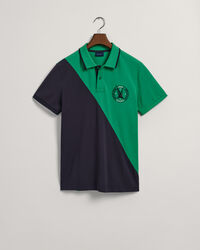 Sail Graphic Piqu&eacute; Poloshirt mit diagonalen Blockstreifen