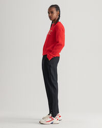 Logo Rundhalspullover aus Mohair