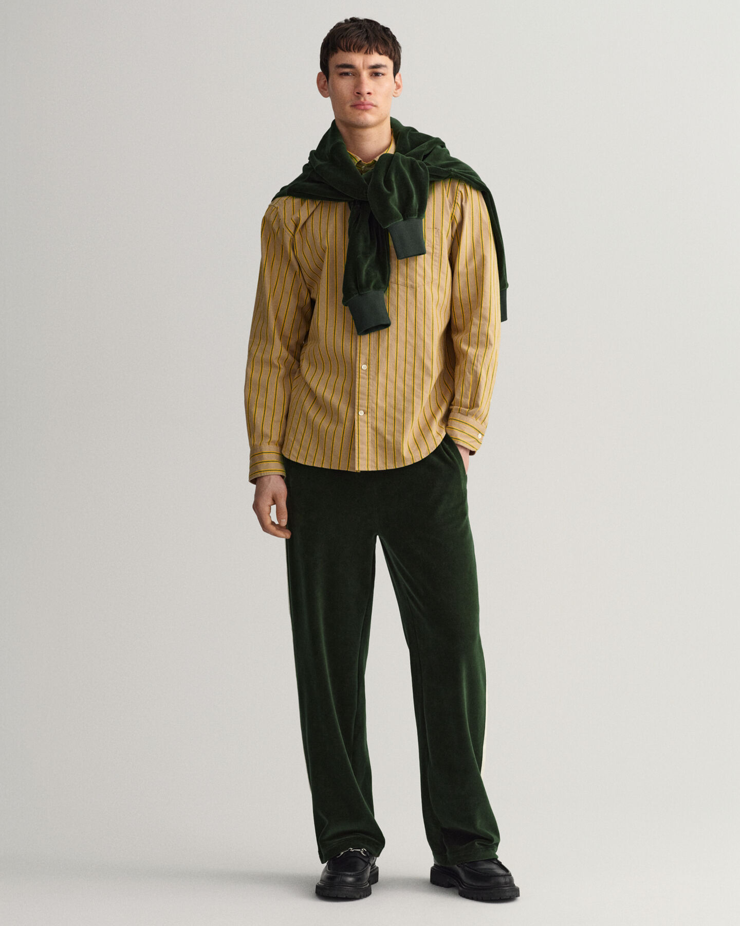 Relaxed Fit Dobby Hemd mit Streifen