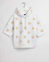 Crest Kurzarm Sweat Hoodie mit Stickerei