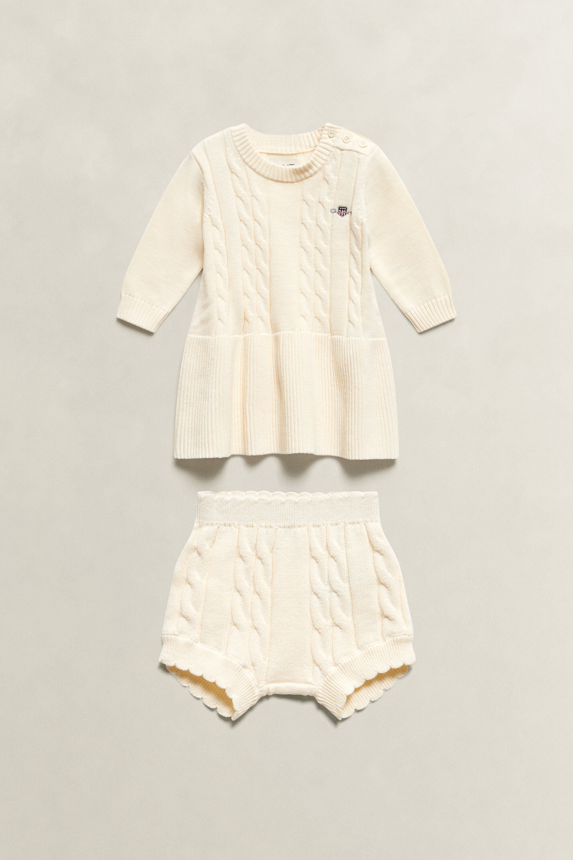 Baby Girls Zopfstrick Set mit Kleid und Höschen