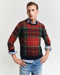 Karierter Rundhalspullover