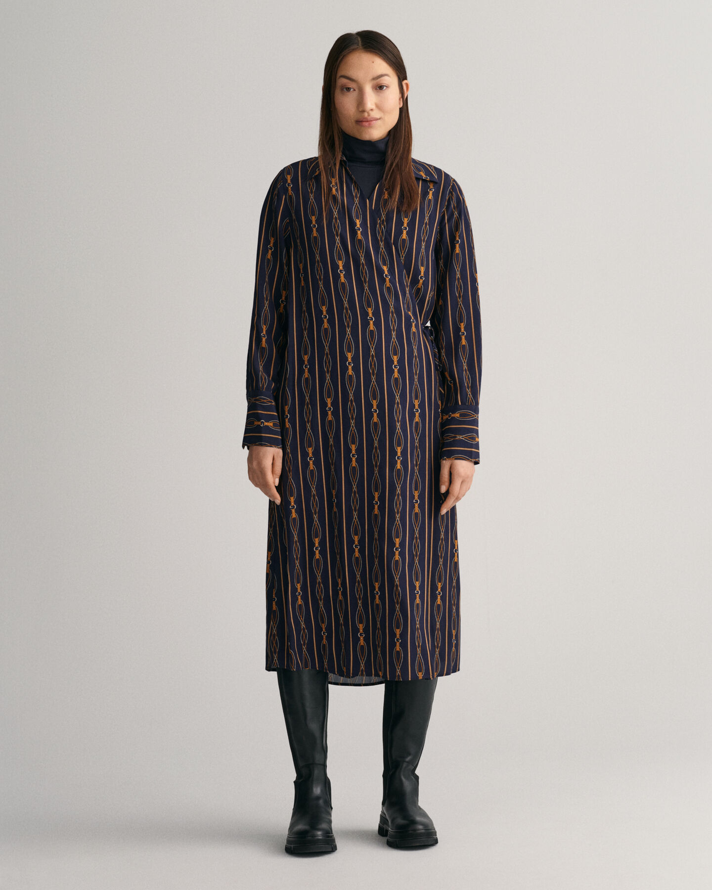 Regular Fit Rope Wickelkleid mit Seil