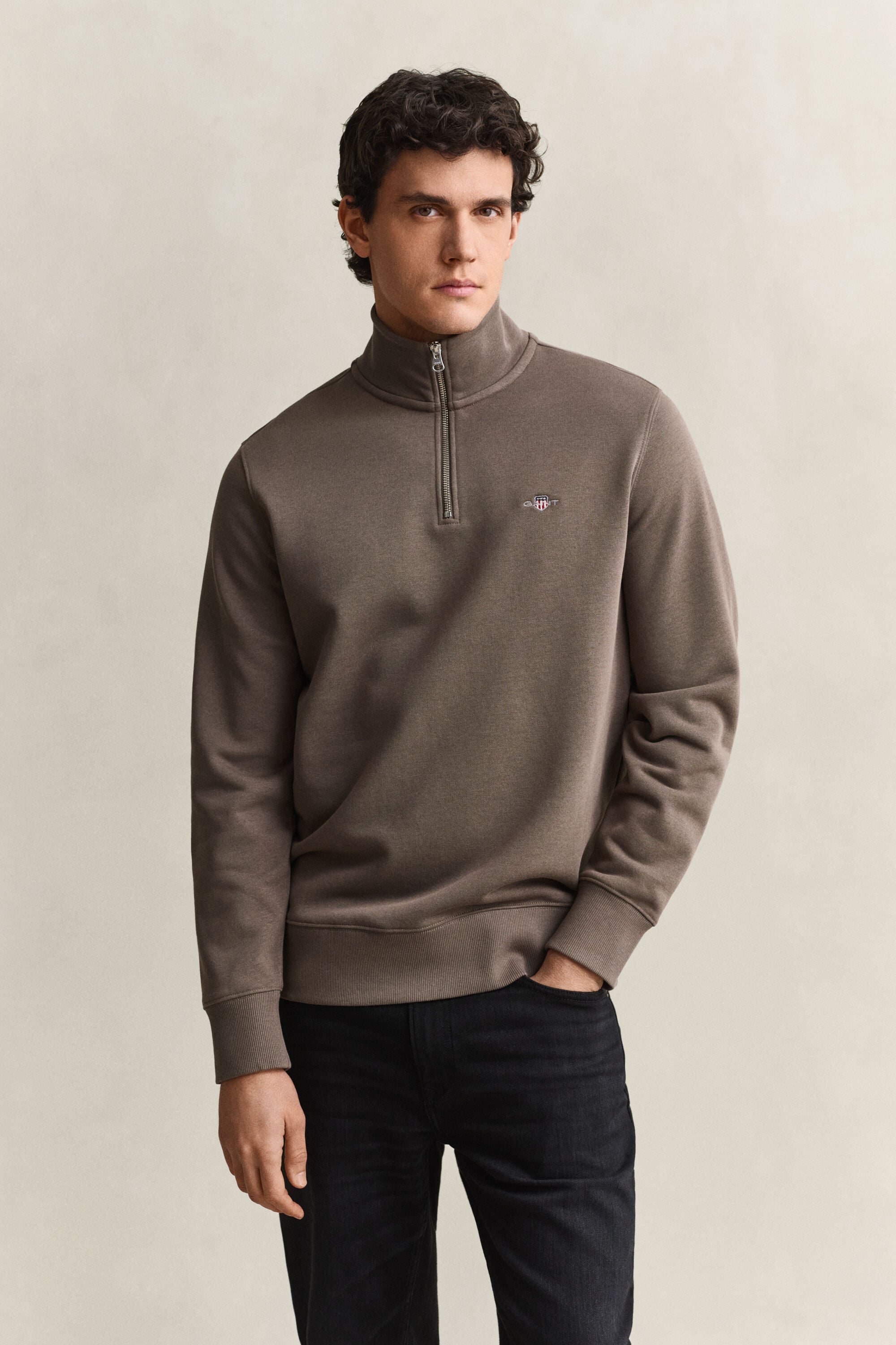 Shield Sweatshirt mit halblangem Reißverschluss