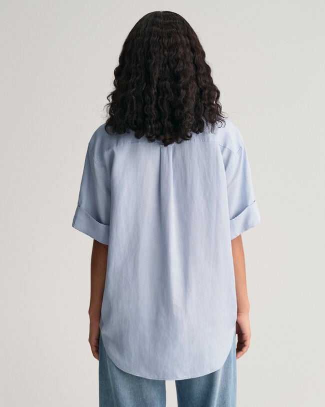 Relaxed Fit Pocket Detail Kurzarmbluse