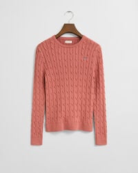 Teen Girls Zopfstrick Rundhalspullover aus Stretch-Baumwolle