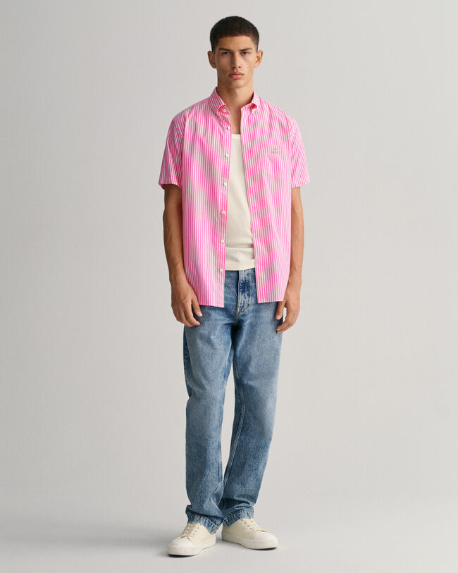 Regular Fit Broadcloth Kurzarmhemd mit Streifen