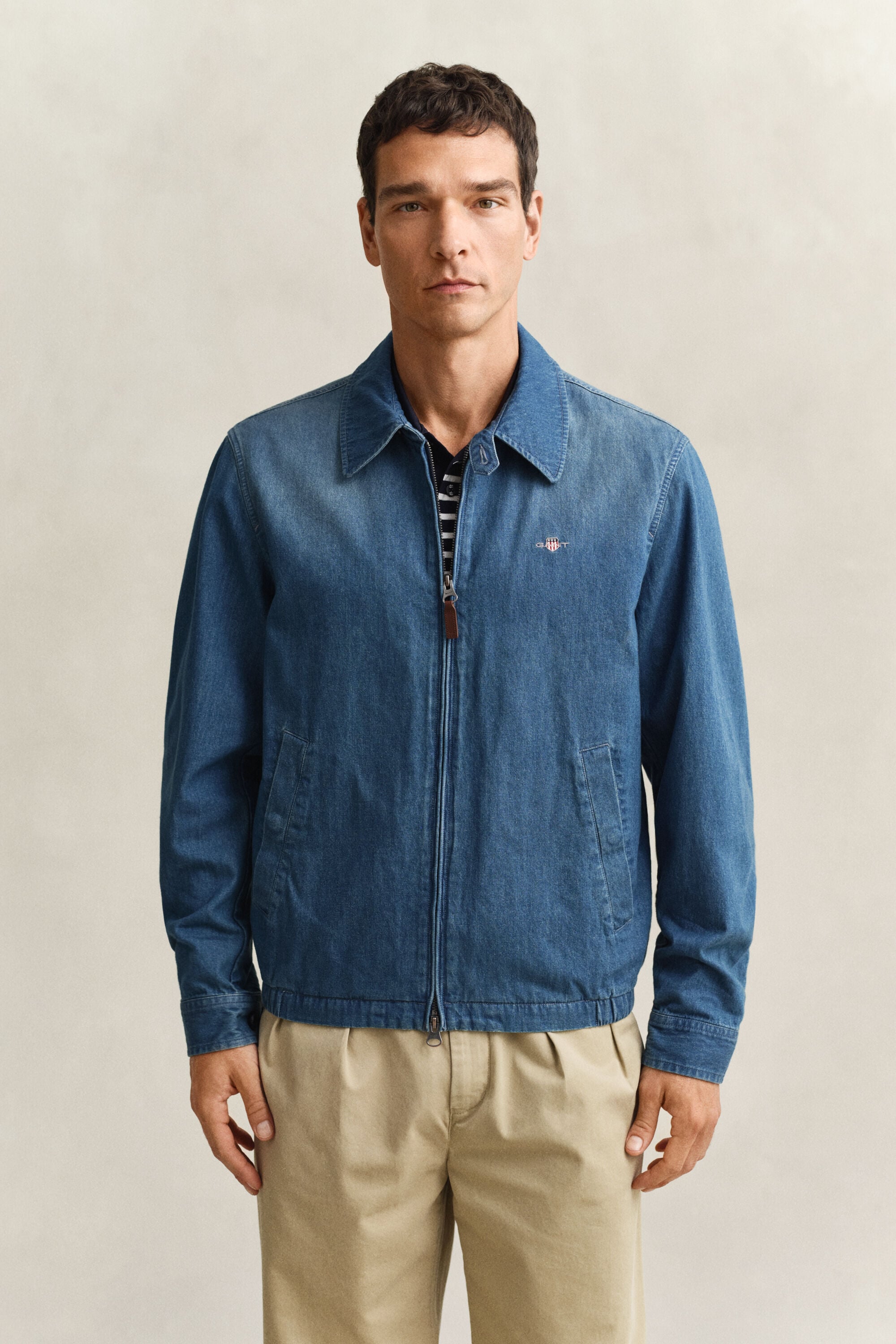 Indigo Windcheater aus Baumwolle
