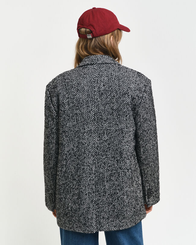 Relaxed Fit Herringbone Blazer