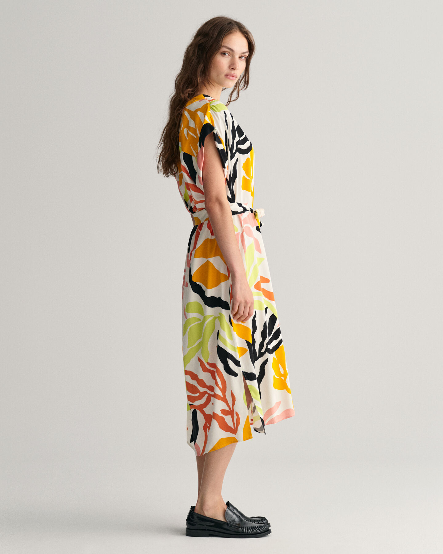 Palm Print Kurzarmkleid