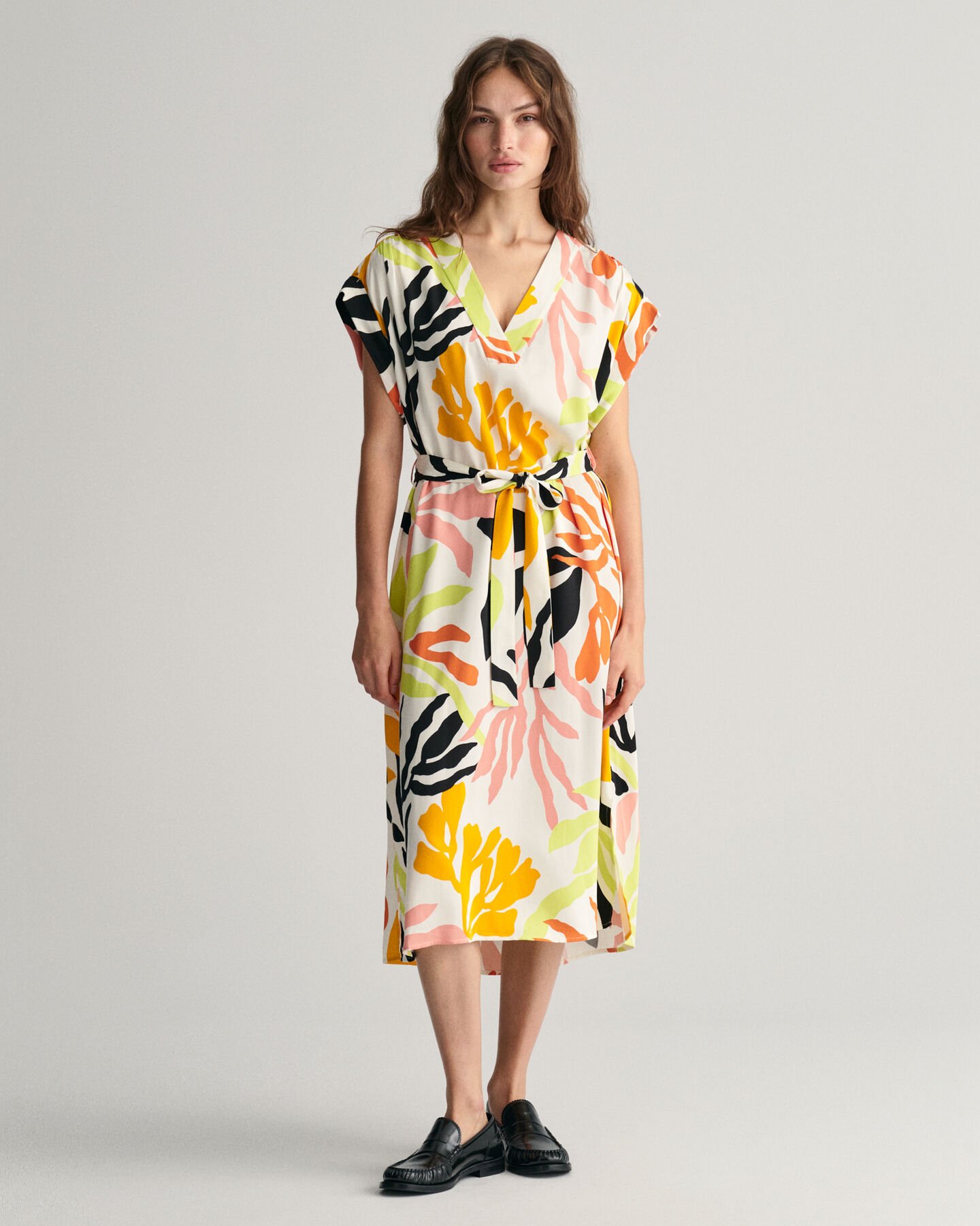 Palm Print Kurzarmkleid
