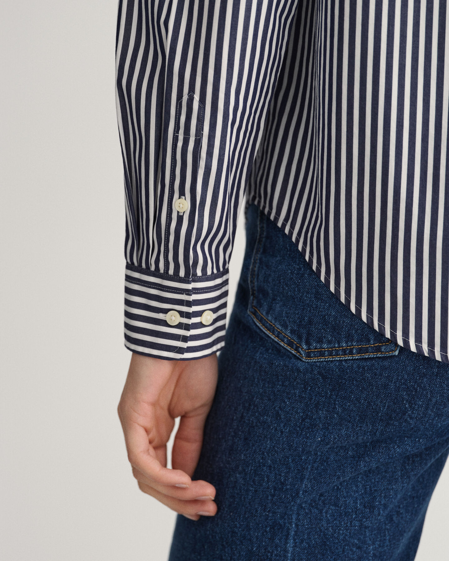 Regular Fit Broadcloth Bluse mit Streifen