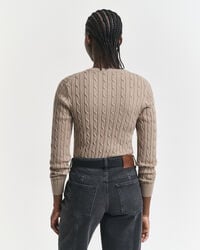 Strickjacke aus Stretch-Baumwolle mit Zopfmuster