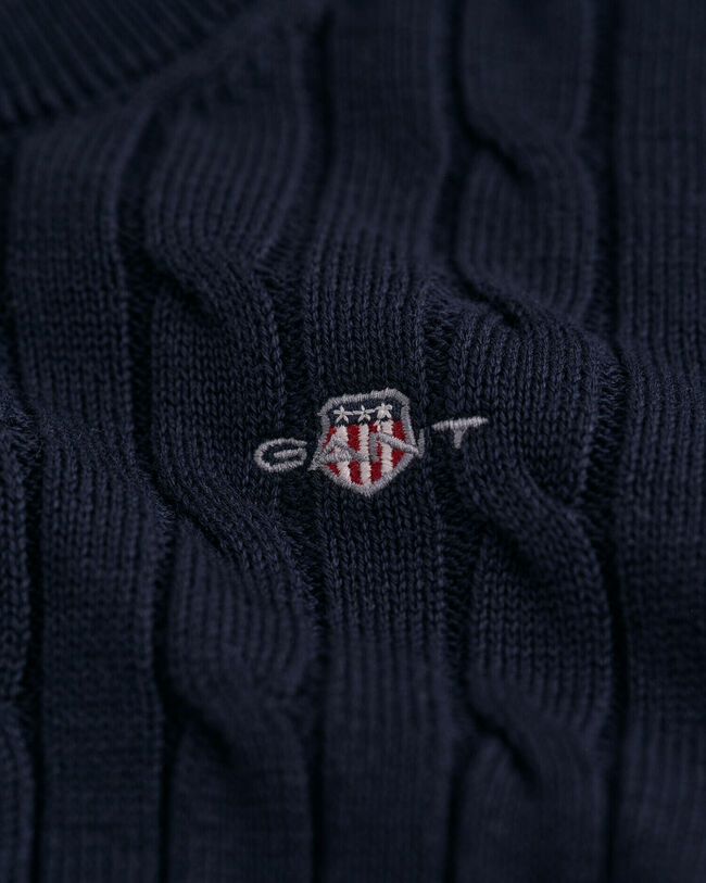 Kids Shield Zopfstrick Rundhalspullover aus Baumwolle