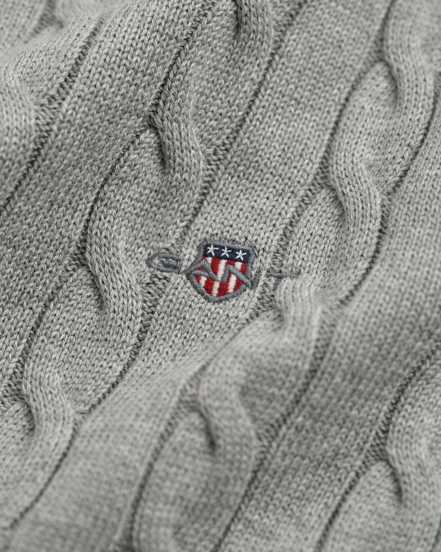 Zopfstrick Rollkragenpullover aus Baumwolle