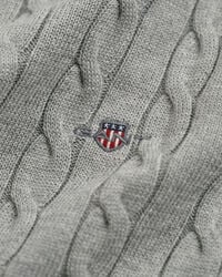 Zopfstrick Rollkragenpullover aus Baumwolle