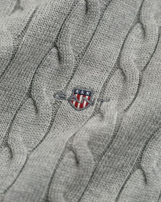 Zopfstrick Rollkragenpullover aus Baumwolle