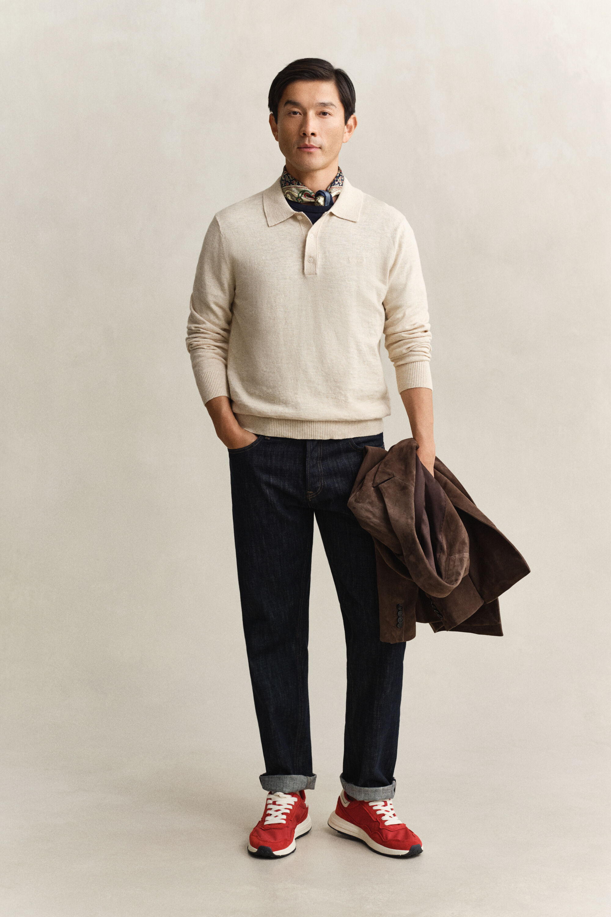 Polopullover aus Baumwollmix-Flammgarn