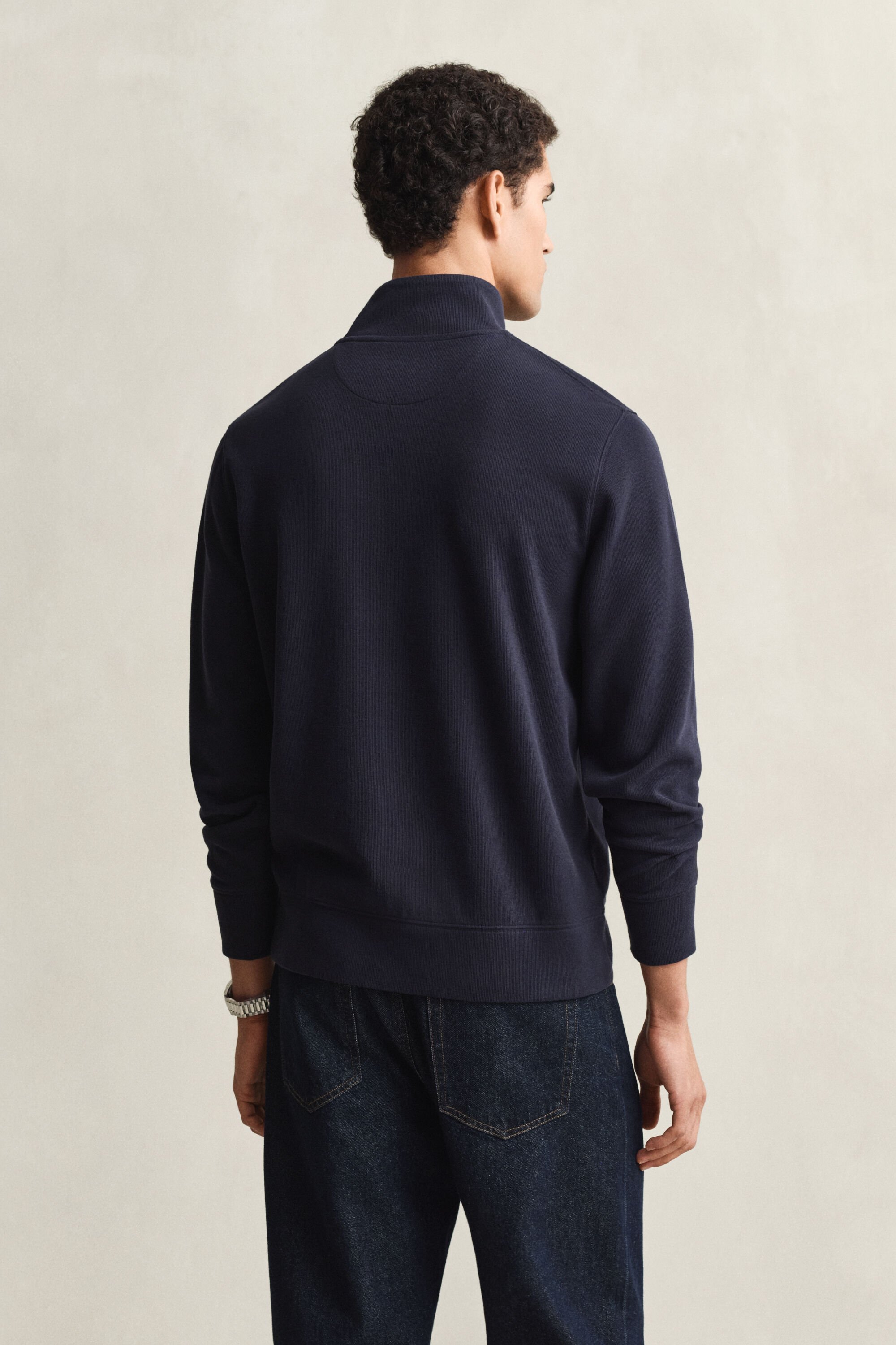 Sacker Rib Sweatshirt mit Reißverschlusskragen