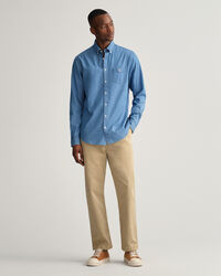 Indigoblaues Regular Fit Hemd