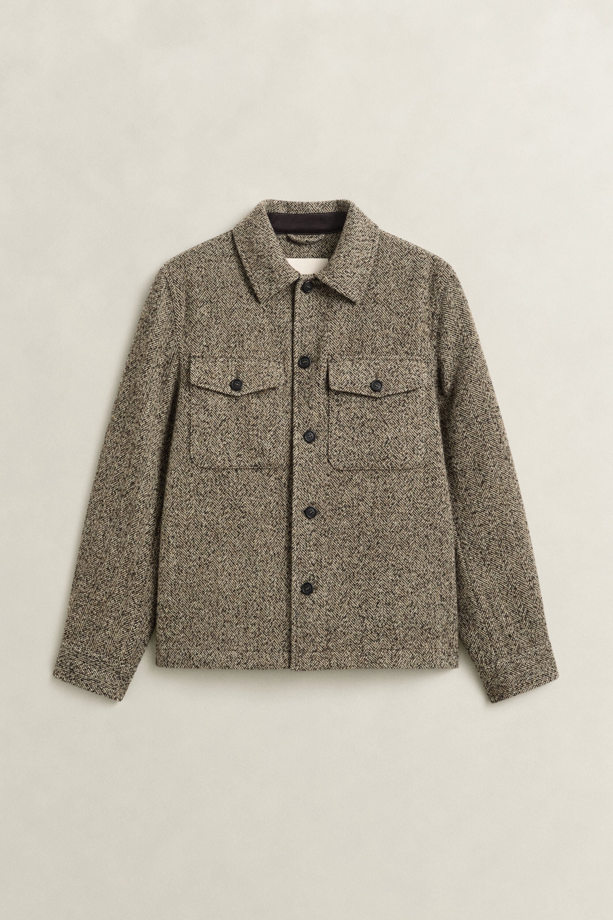 Hemdjacke mit Fischgrätmuster