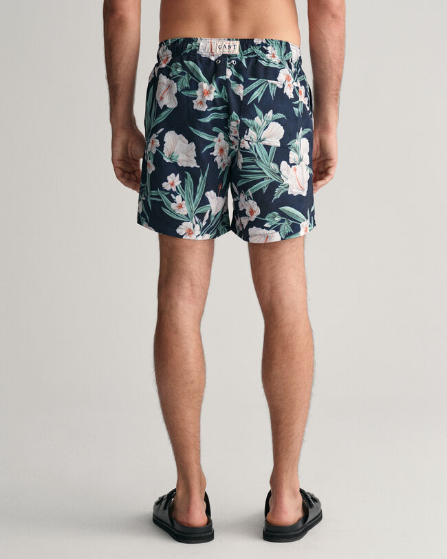 Badeshorts mit Oleander-Print