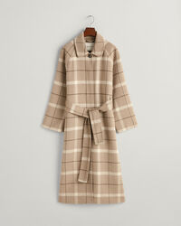 Handgen&auml;hter Car Coat mit Karomuster