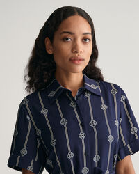 Kurz&auml;rmliges Hemdblusenkleid mit Print