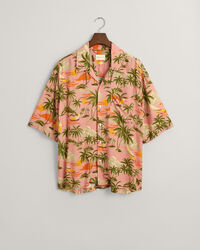 Relaxed Fit Hawaiian Print Kurzarmhemd