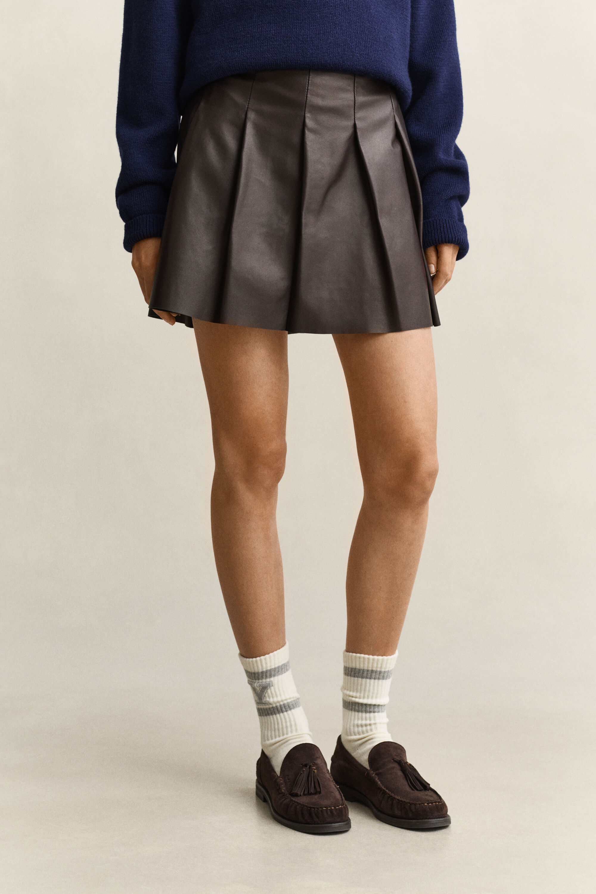 Gant x Yale Faltenrock aus Leder