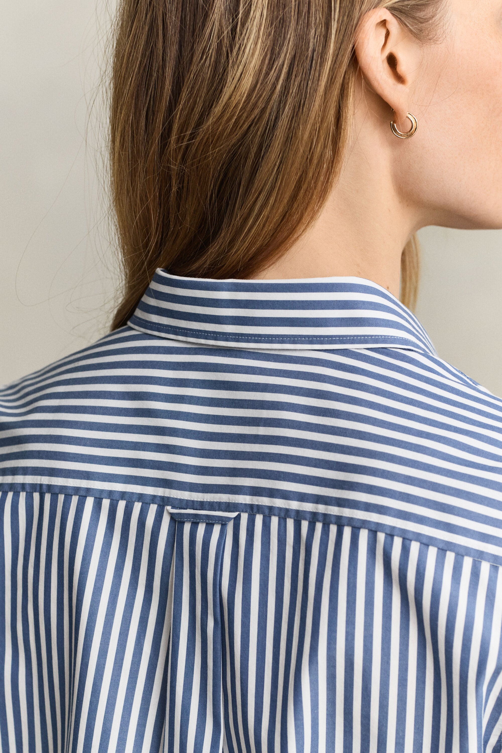 Popeline-Bluse im Regular Fit mit Streifen