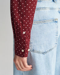 Regular Fit Bluse aus Baumwoll-Voile mit Punktemuster