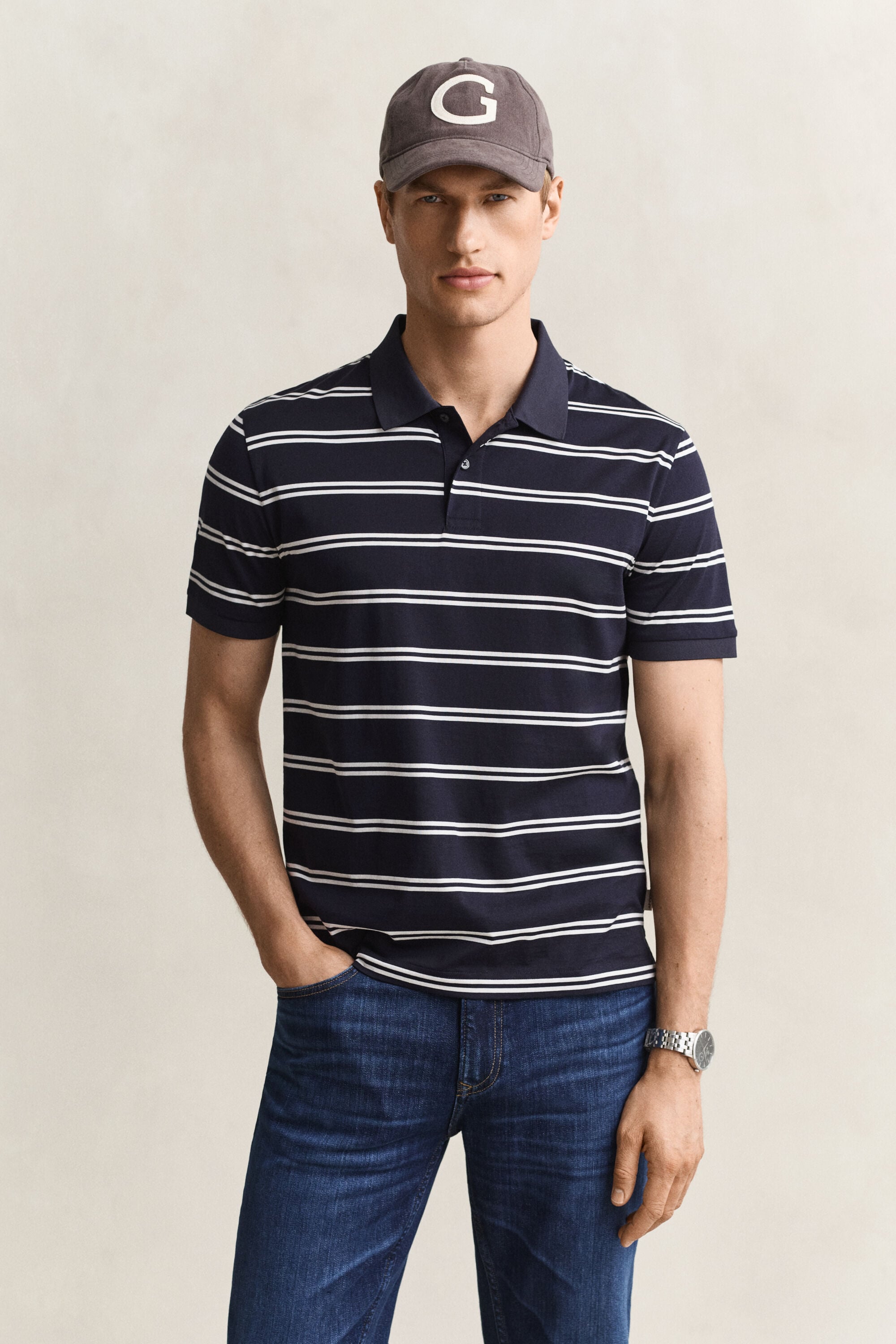Gestreiftes Poloshirt aus Pima-Baumwolle