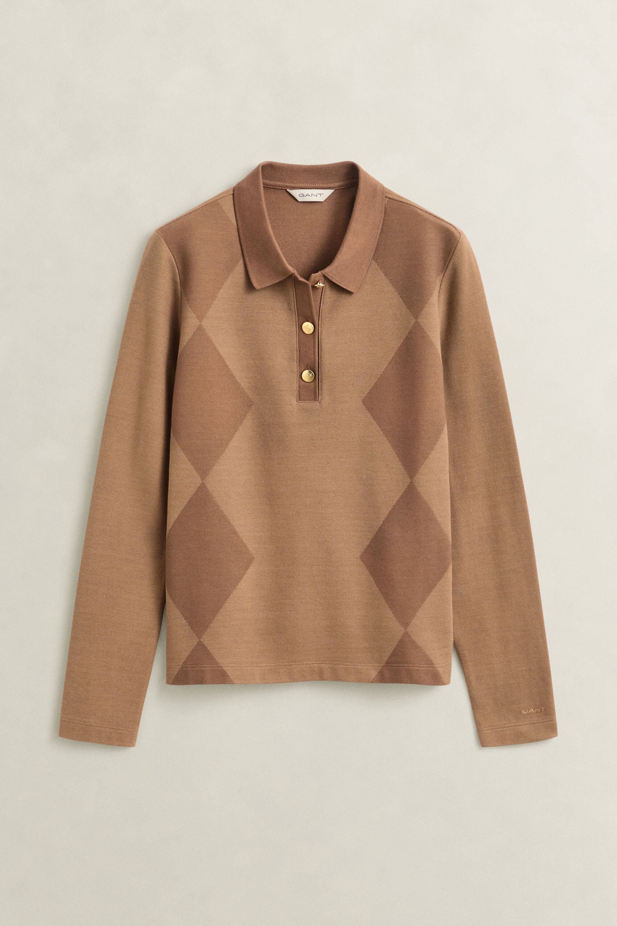 Argyle Langarm-Poloshirt